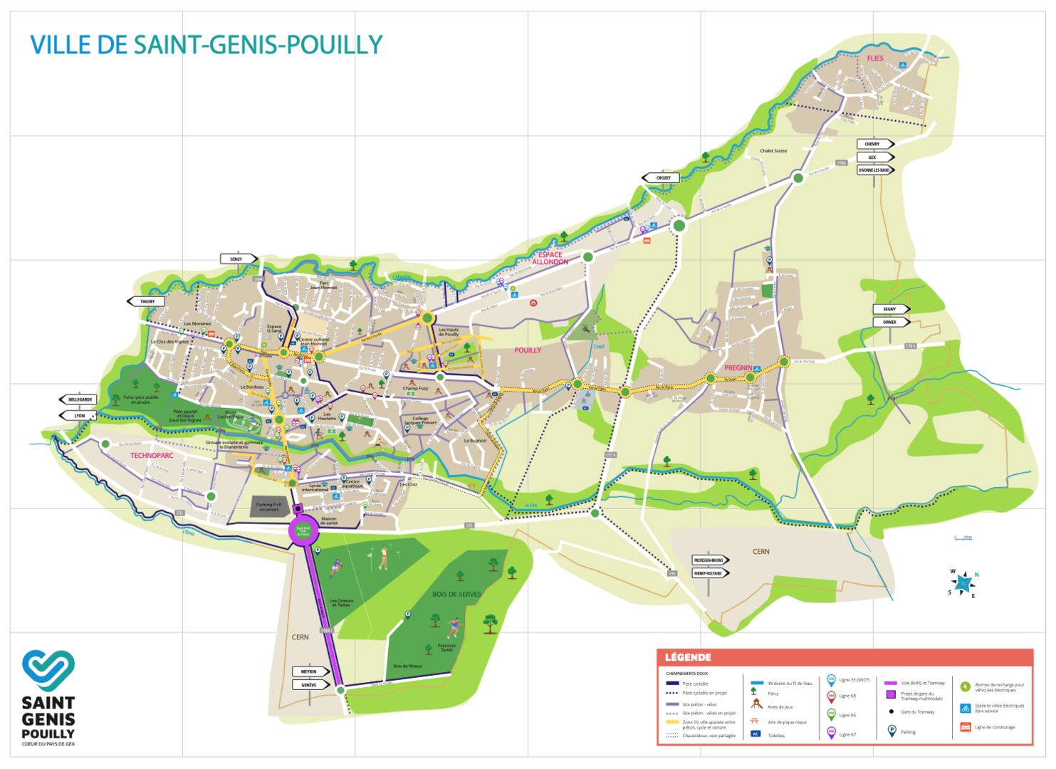 carte des cheminements doux